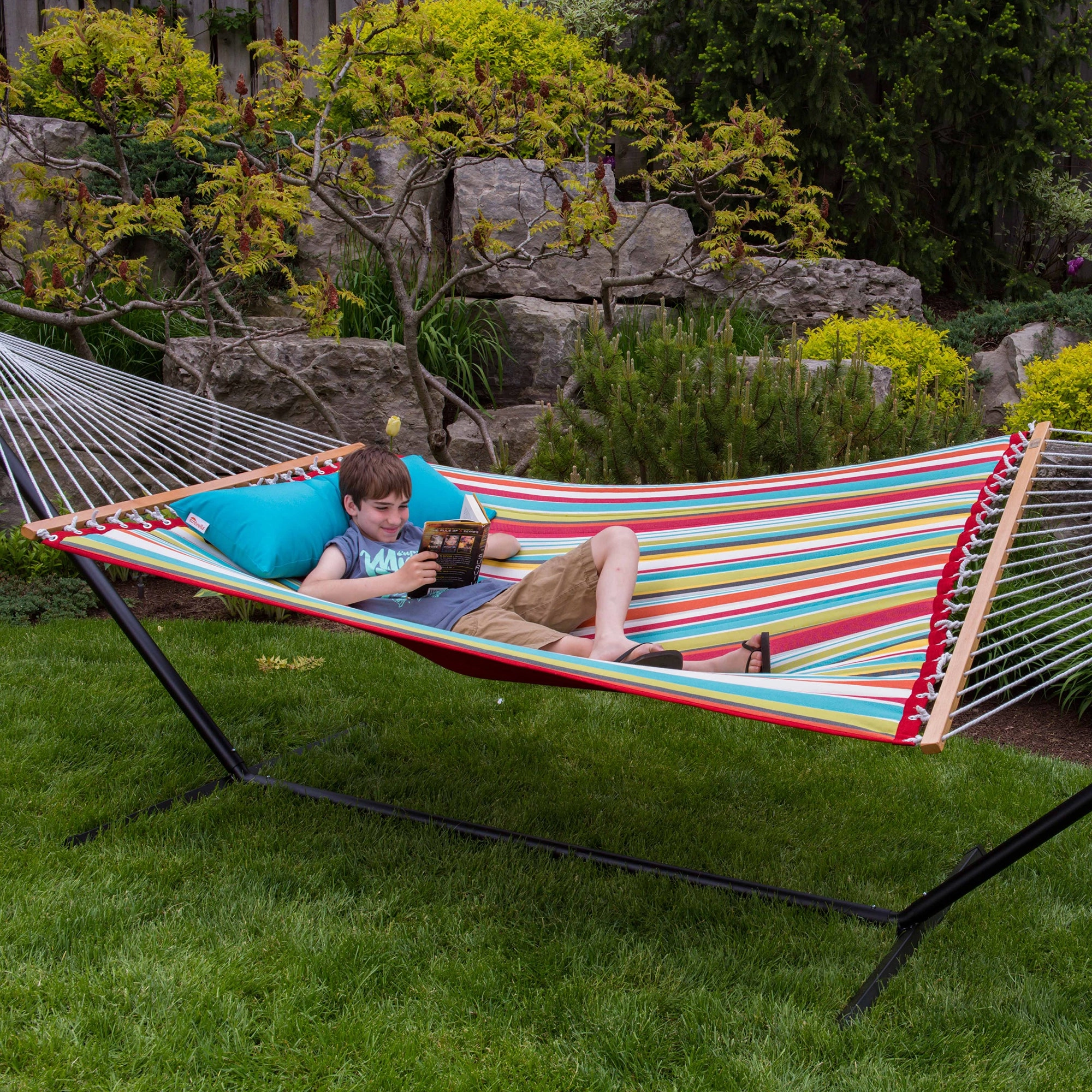 Quilted Fabric Spreader Bar Hammock - Ciao