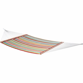 Quilted Fabric Spreader Bar Hammock - Ciao outdoor hammock with stand and canopy