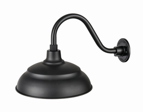 R Series LED Warehouse Shade Satin BlackOutdoor wall sconces with motion sensor