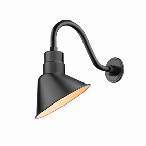 R Series One Light Angle Shade Satin BlackOutdoor wall sconces with motion sensor