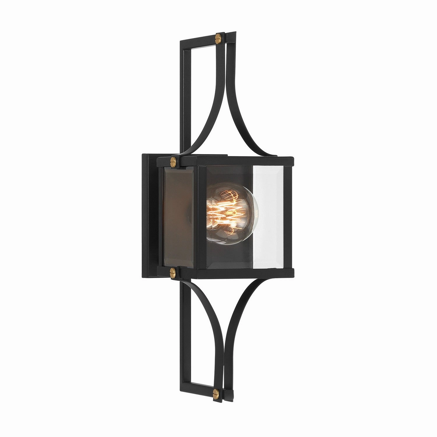 Raeburn One Light Outdoor Wall Lantern Matte Black and Weathered Brushed BrassOutdoor wall sconces with motion sensor
