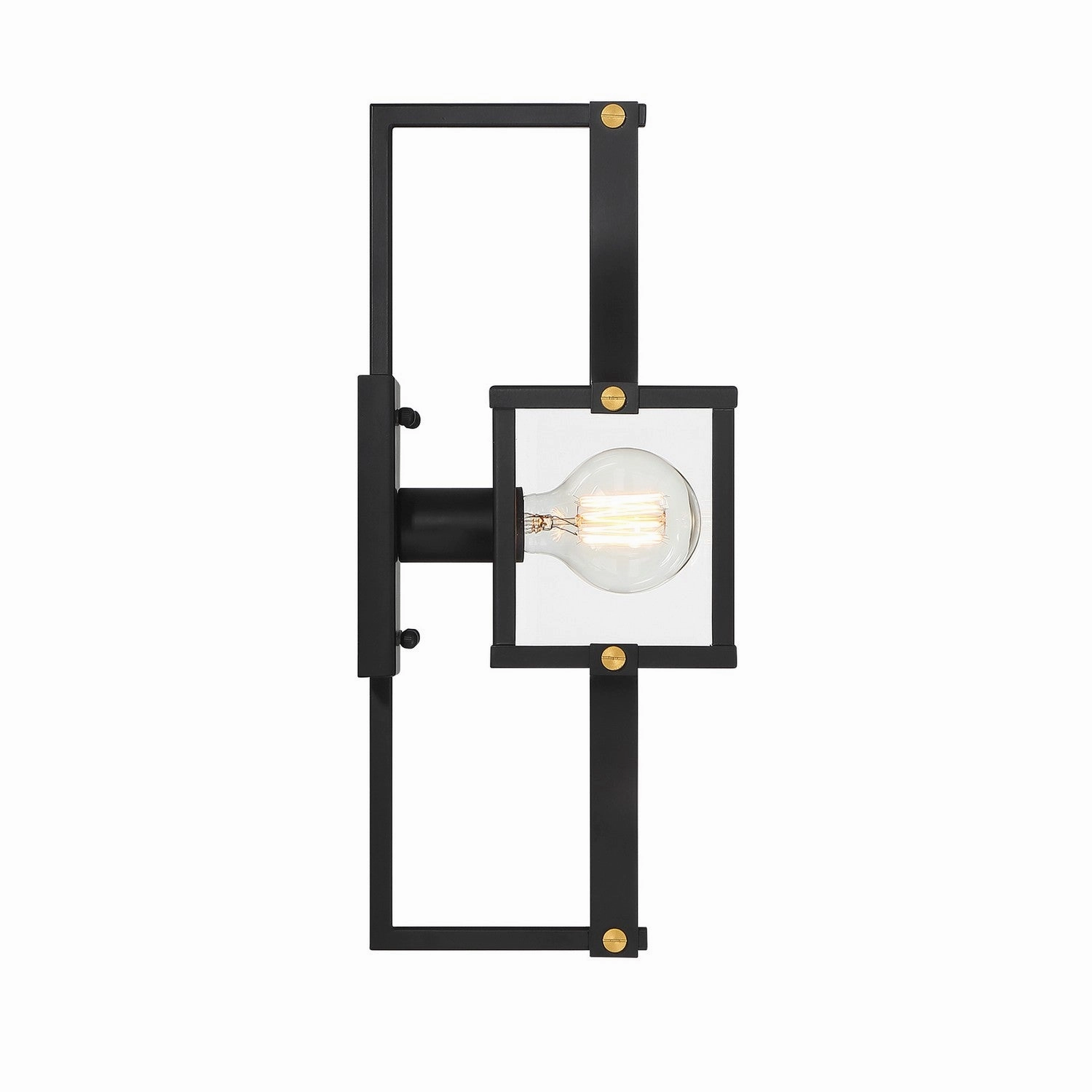 Raeburn One Light Outdoor Wall Lantern Matte Black and Weathered Brushed Brass