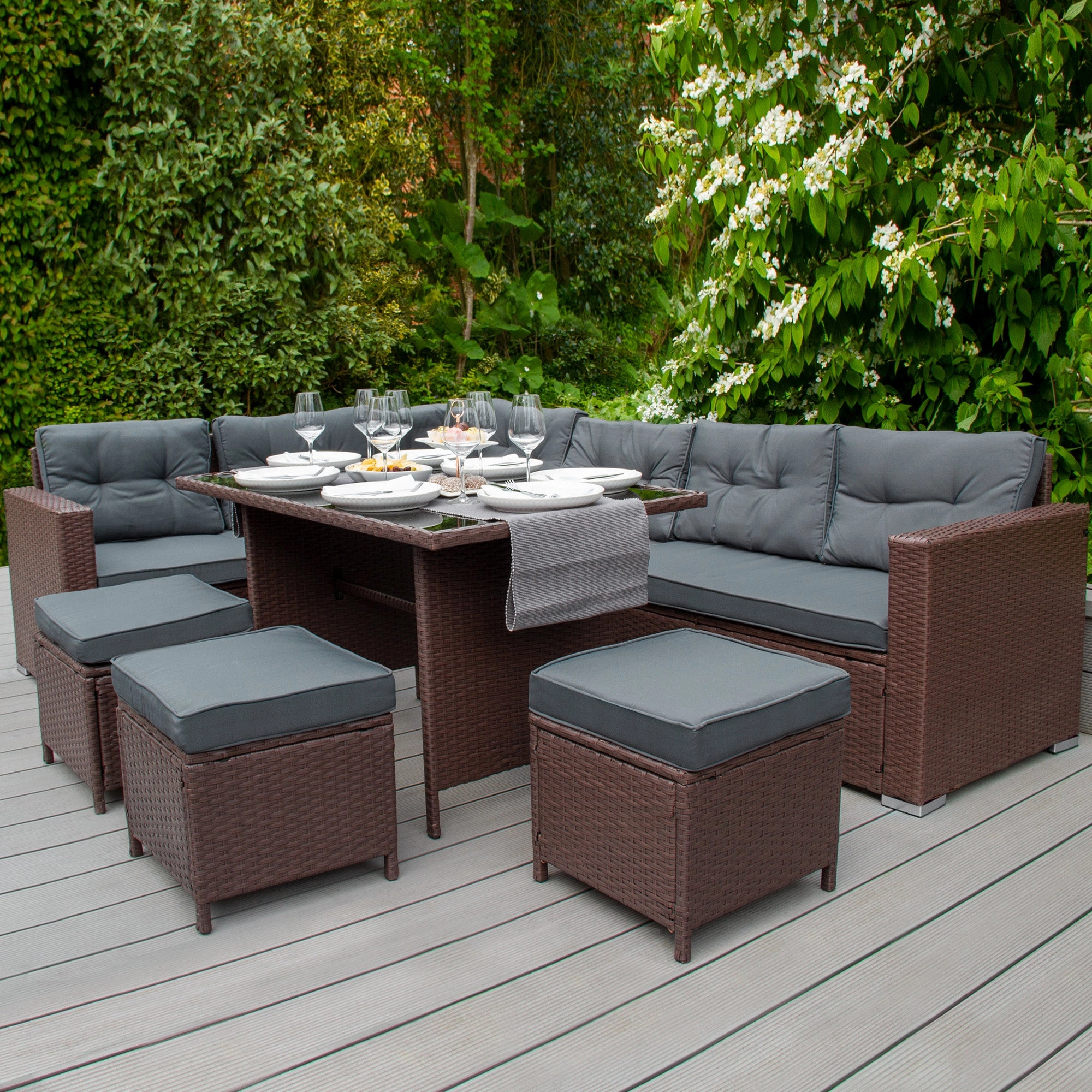 Rattan Corner Set Cushions