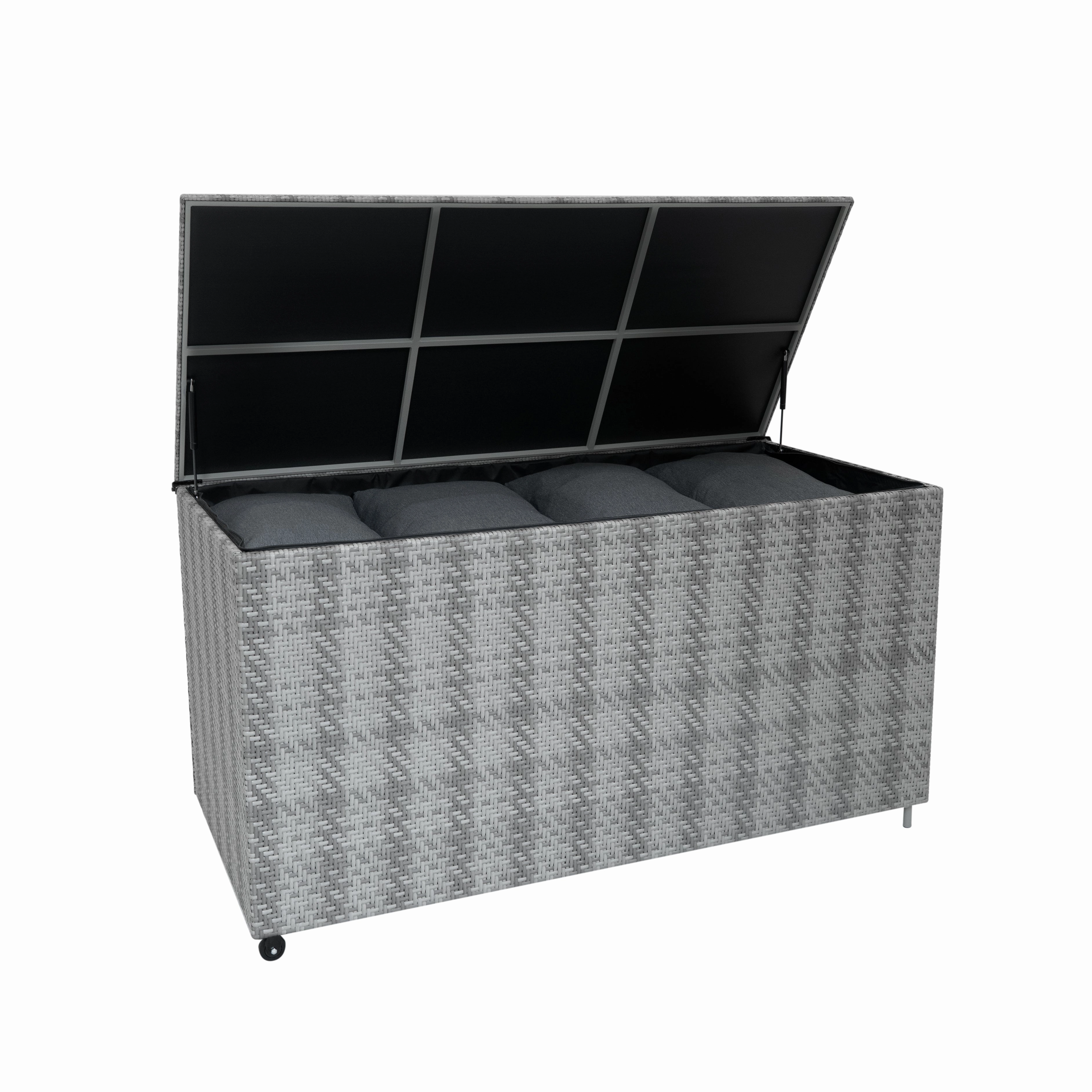 Rattan Cushion Storage Box 700L - Grey