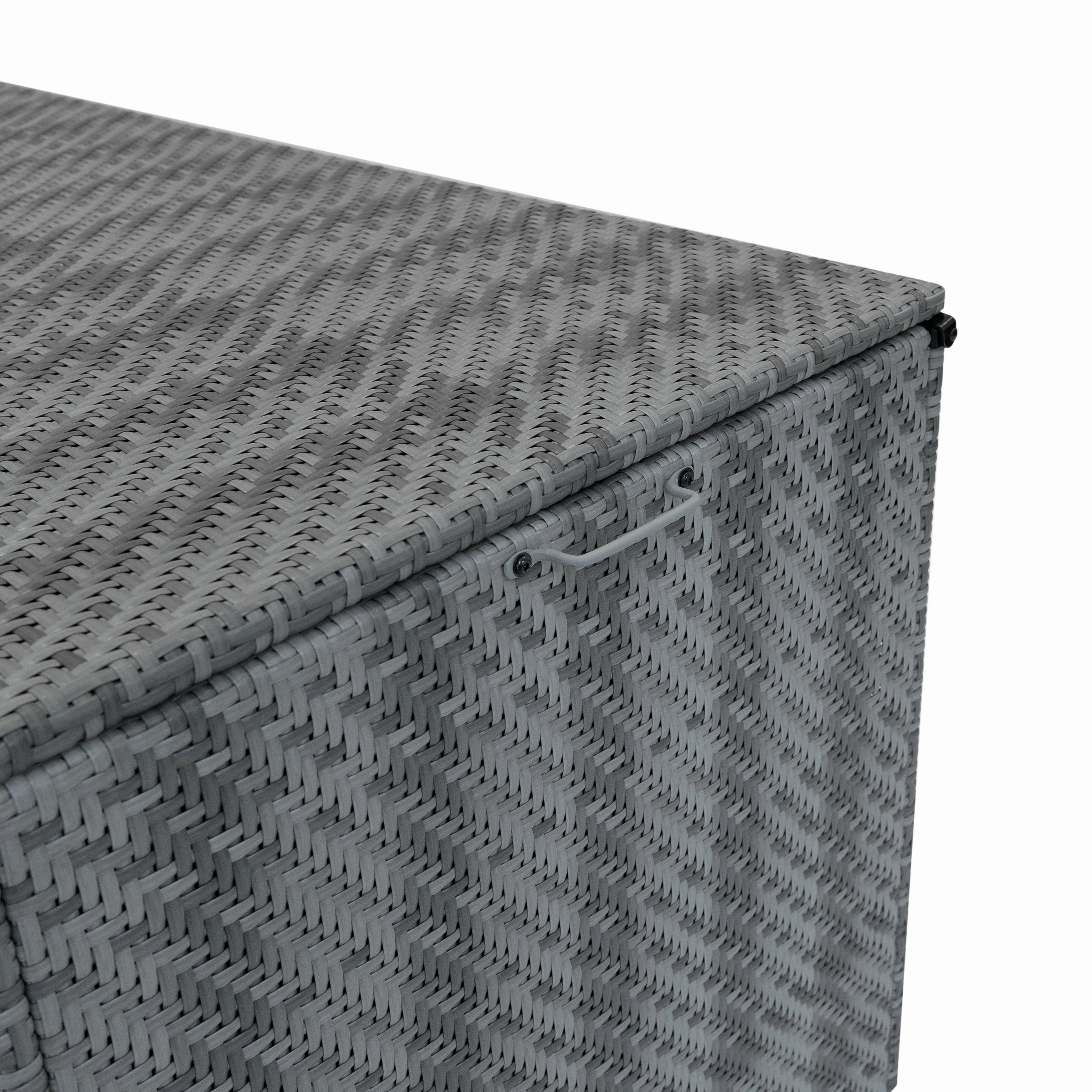 Rattan Cushion Storage Box 700L - Grey