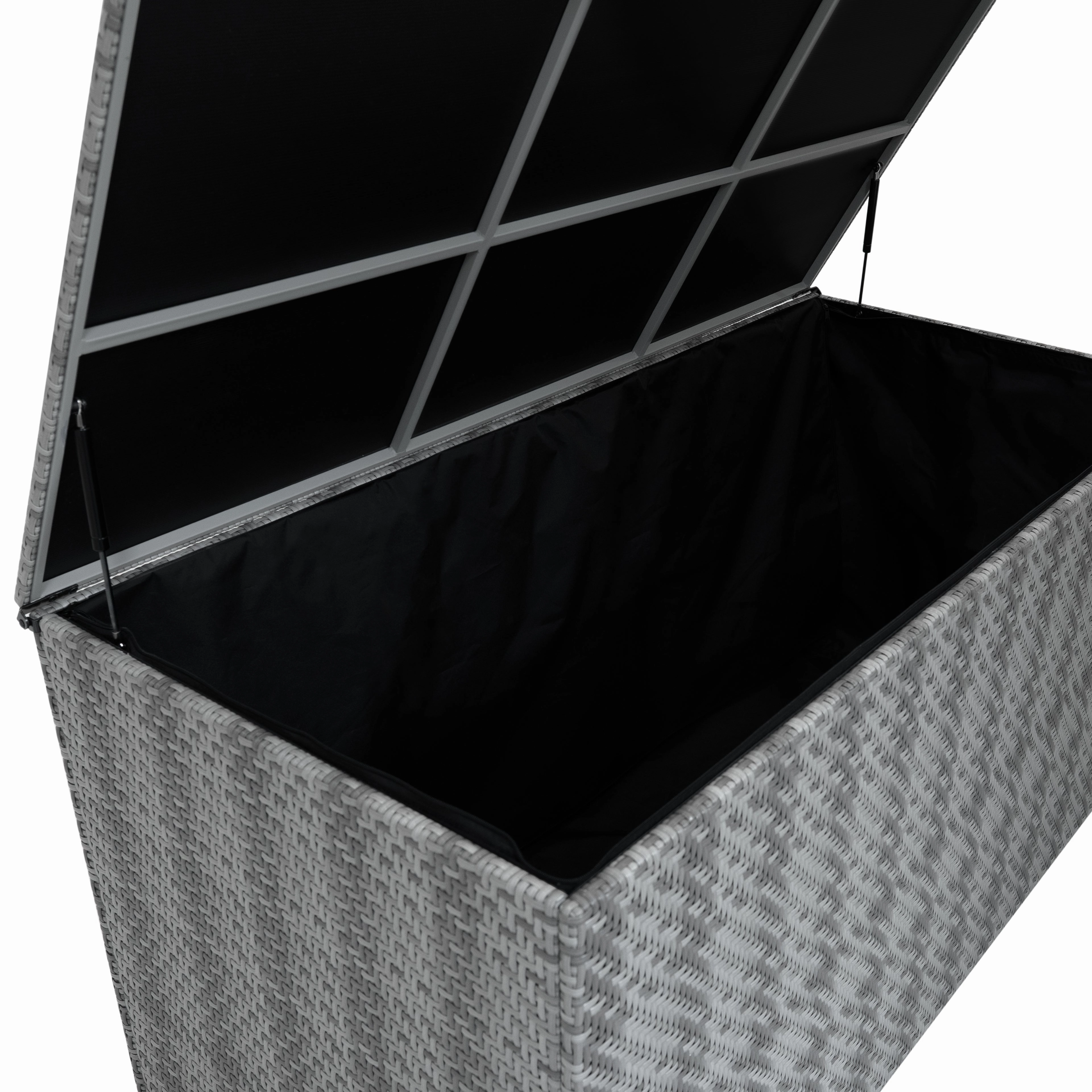 Rattan Cushion Storage Box 700L - Grey