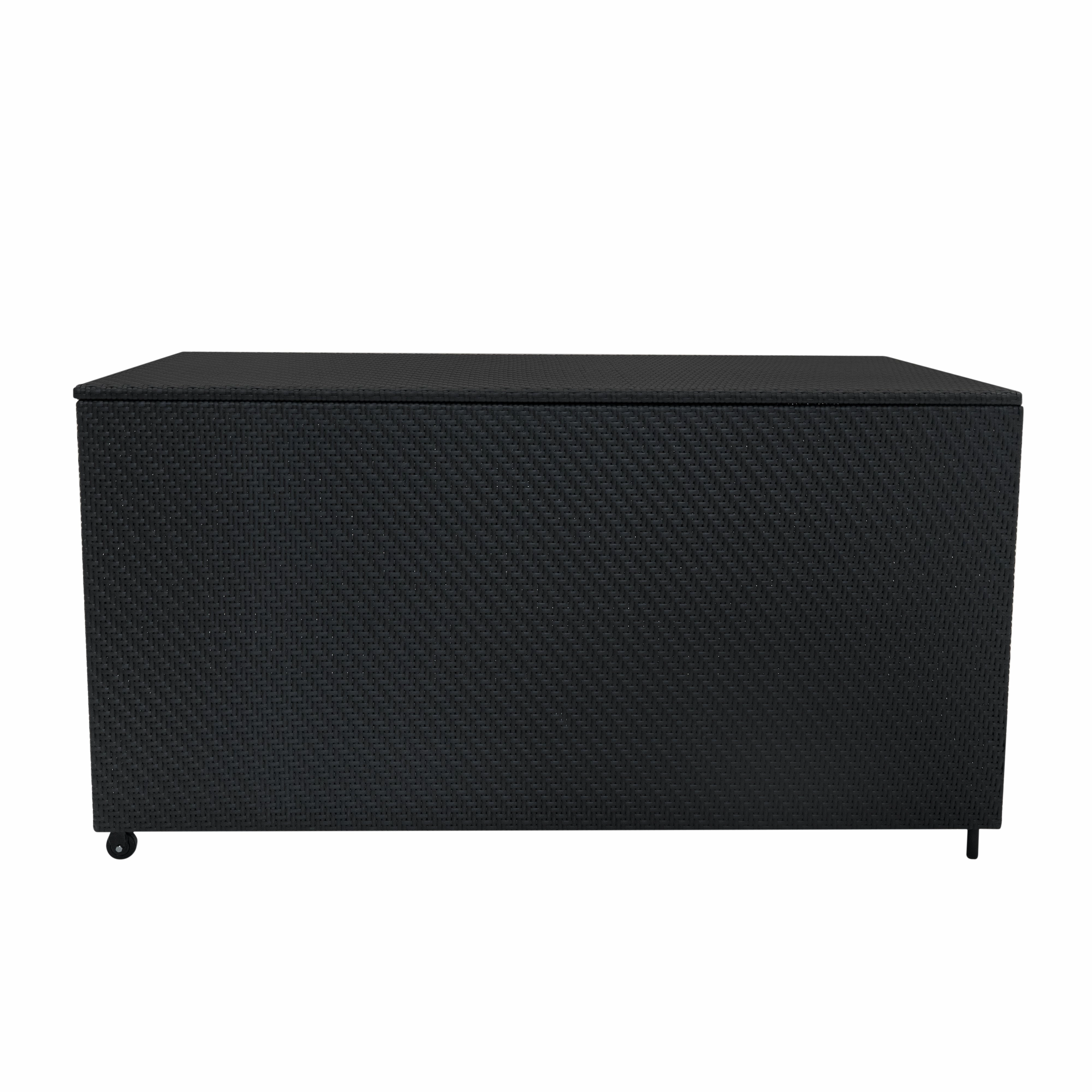 Rattan Modular 6 Piece Furniture Set & 700L Storage Box  Black