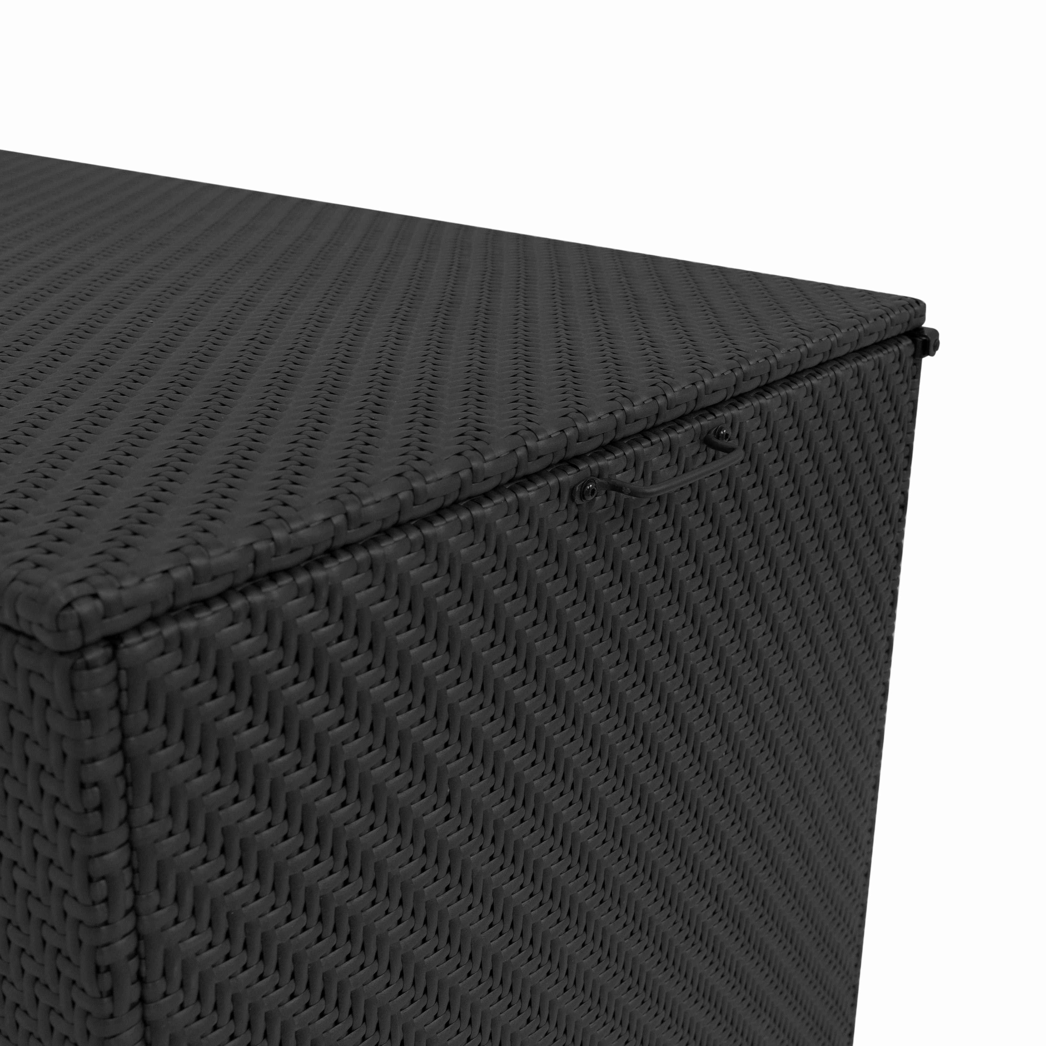 Rattan Modular 6 Piece Furniture Set & 700L Storage Box  Black