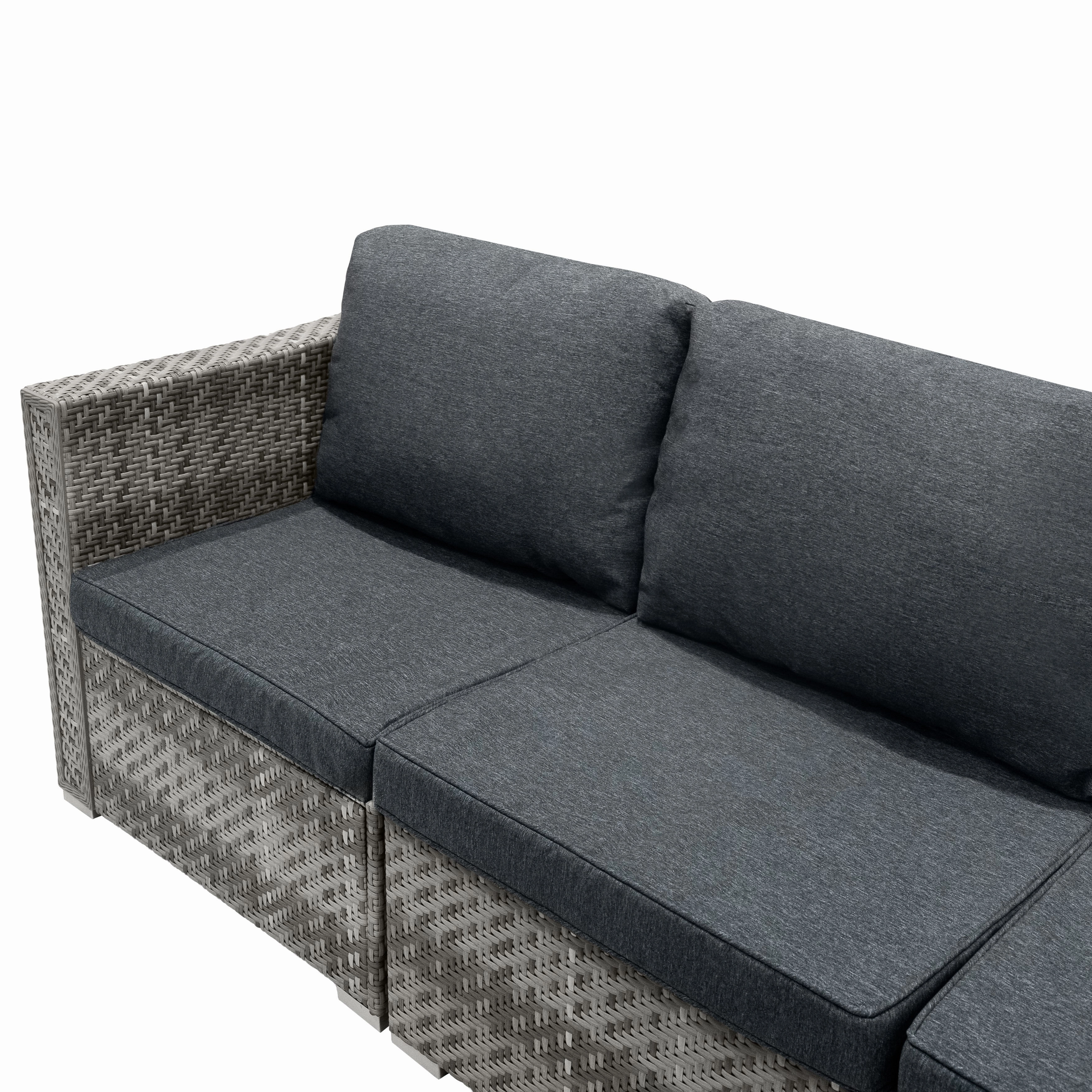 Rattan Modular 7 Piece Furniture Set - Grey