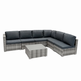Rattan Modular 7 Piece Furniture Set - Greyoutdoor patio furniture set