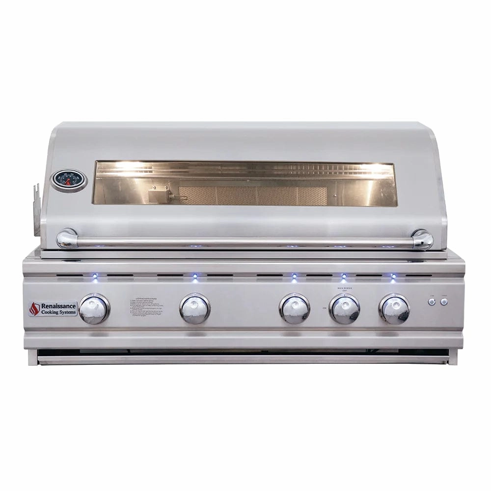RCS Cutlass Pro Series 38" Built-in Grill with Window RON38AW large capacity charcoal BBQ grills