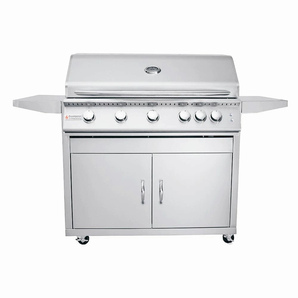 RCS Premier 40" L Freestanding Grill with LED Lights RJC40AL CK large capacity charcoal BBQ grills