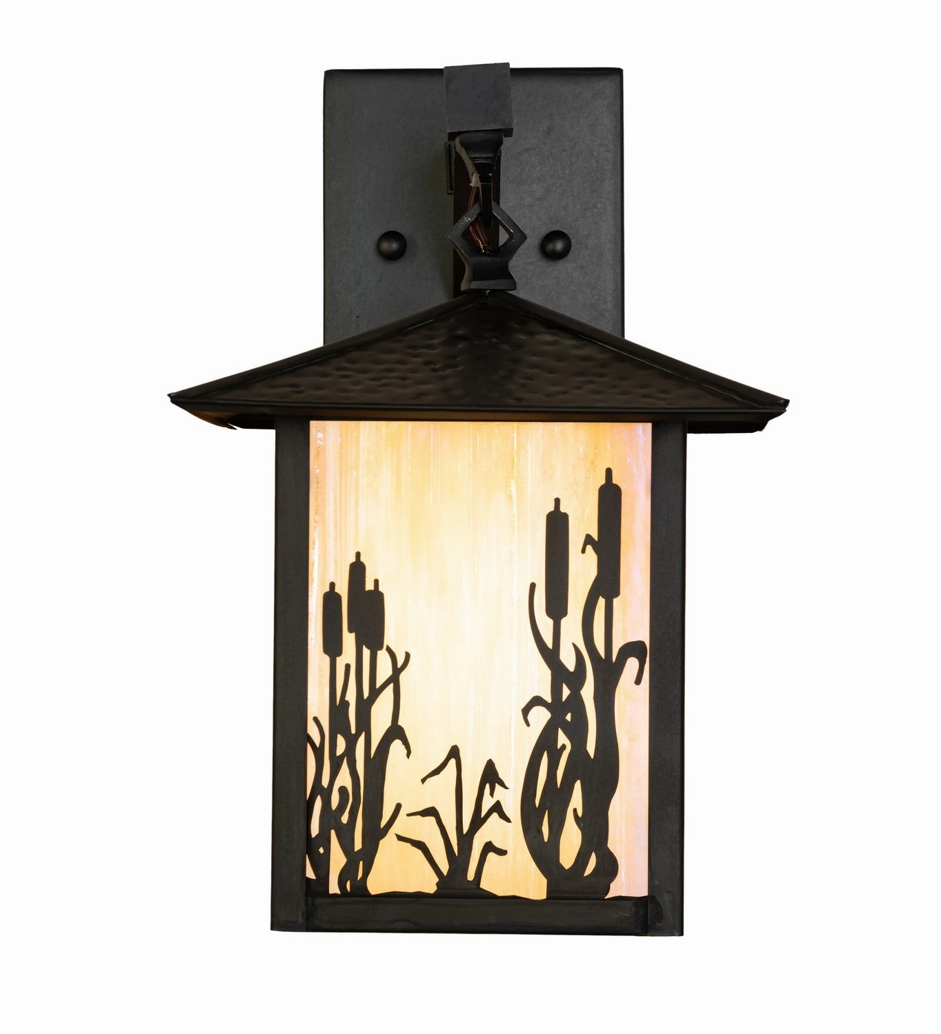 Reeds & Cattails One Light Wall Sconce Black Patina