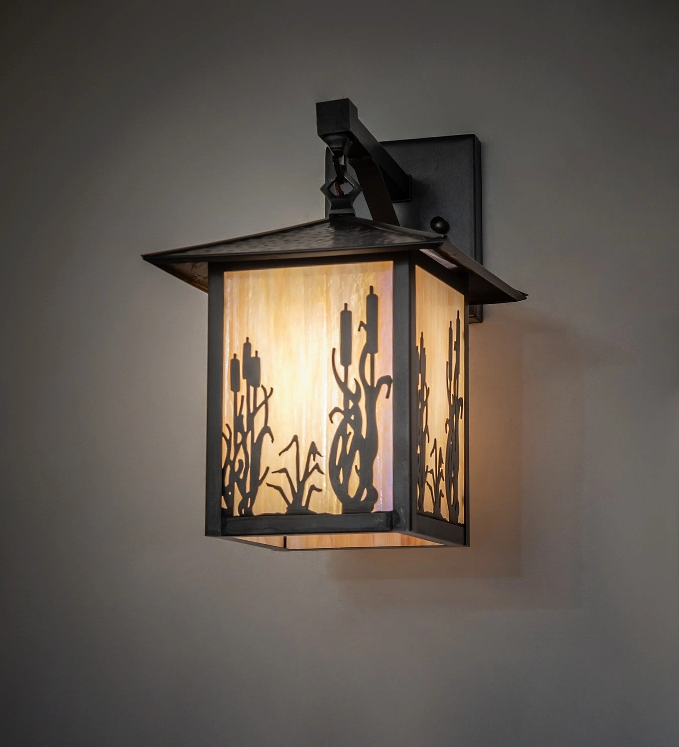 Reeds & Cattails One Light Wall Sconce Black Patina