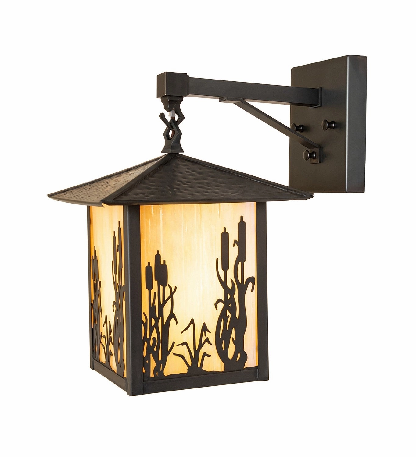 Reeds & Cattails One Light Wall Sconce Black Patina