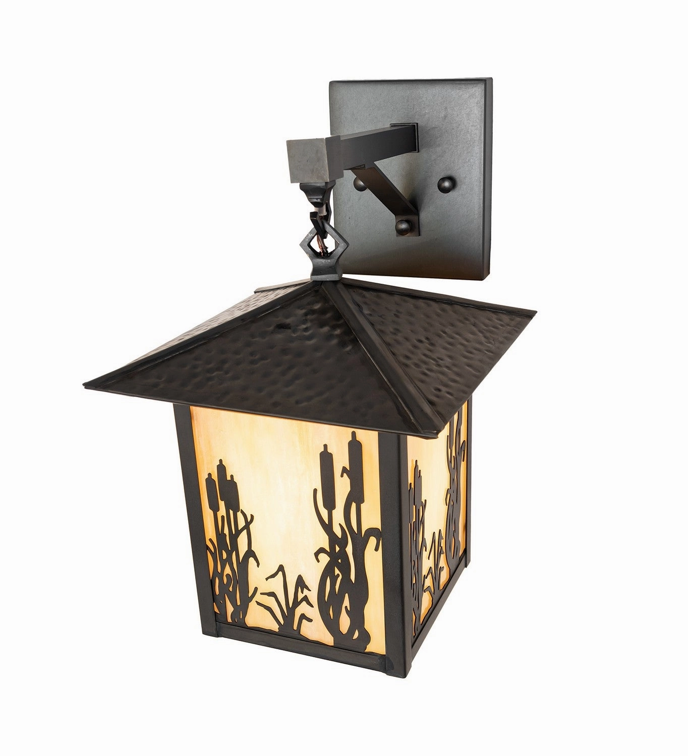 Reeds & Cattails One Light Wall Sconce Black Patina
