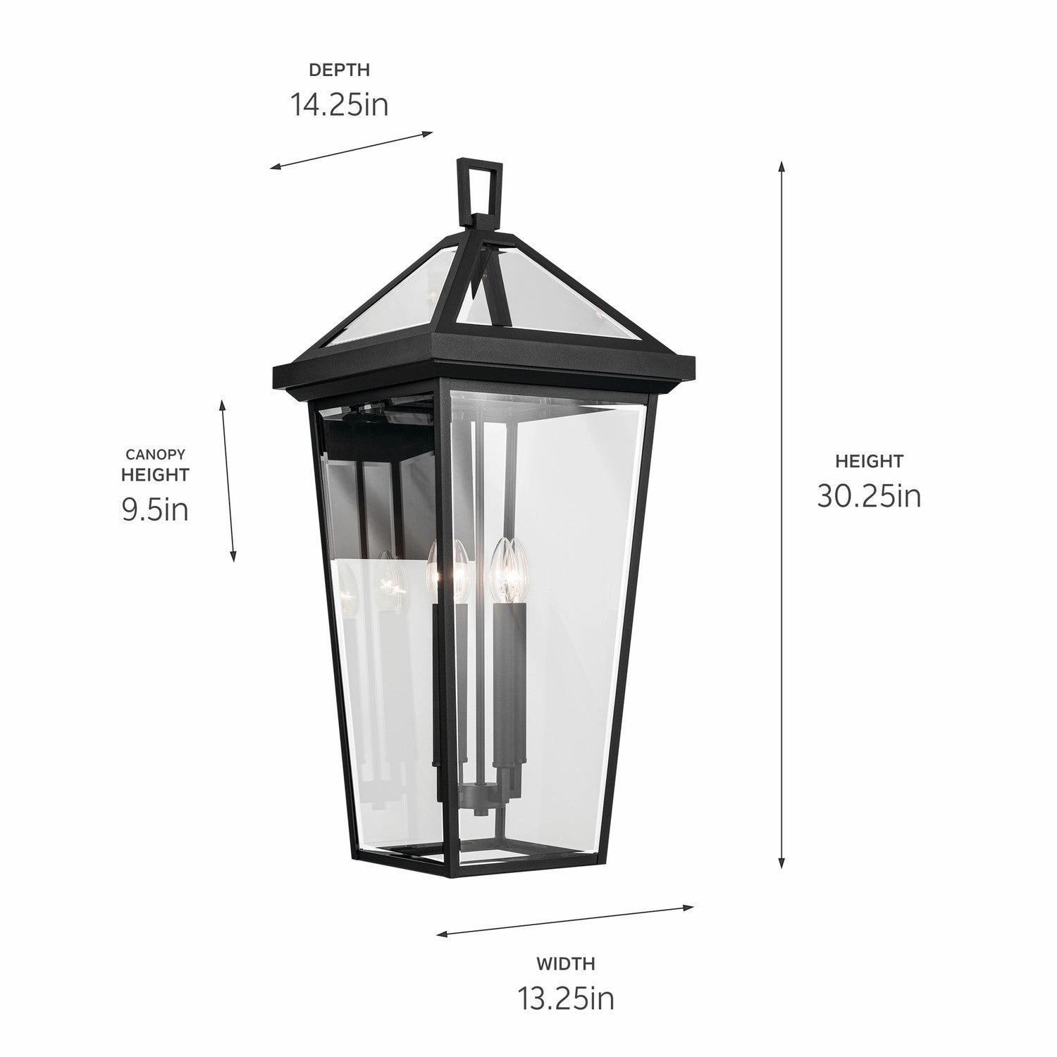 Regence Four Light Outdoor Wall Mount Textured Black