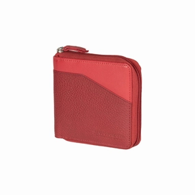 Big Savings Alert Trending Hot Deal Renato Borzatta Leather Zip Wallet Red