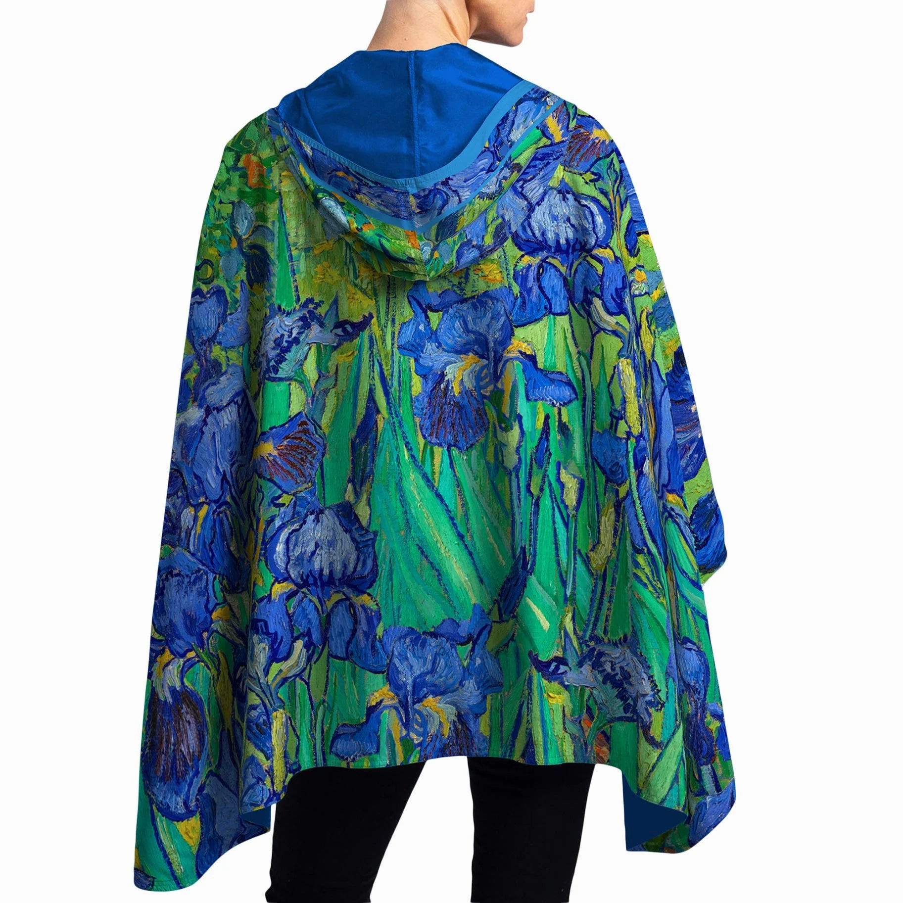 Reversible Rain Poncho - Van Gogh Irises Grab the Deal Now