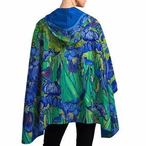 Reversible Rain Poncho - Van Gogh Irises Grab the Deal Now