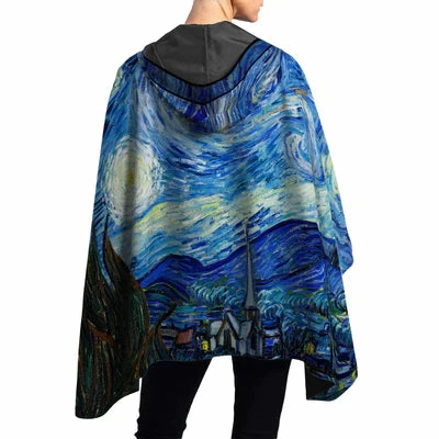 Instant Deal Today Reversible Rain Poncho - Van Gogh Irises