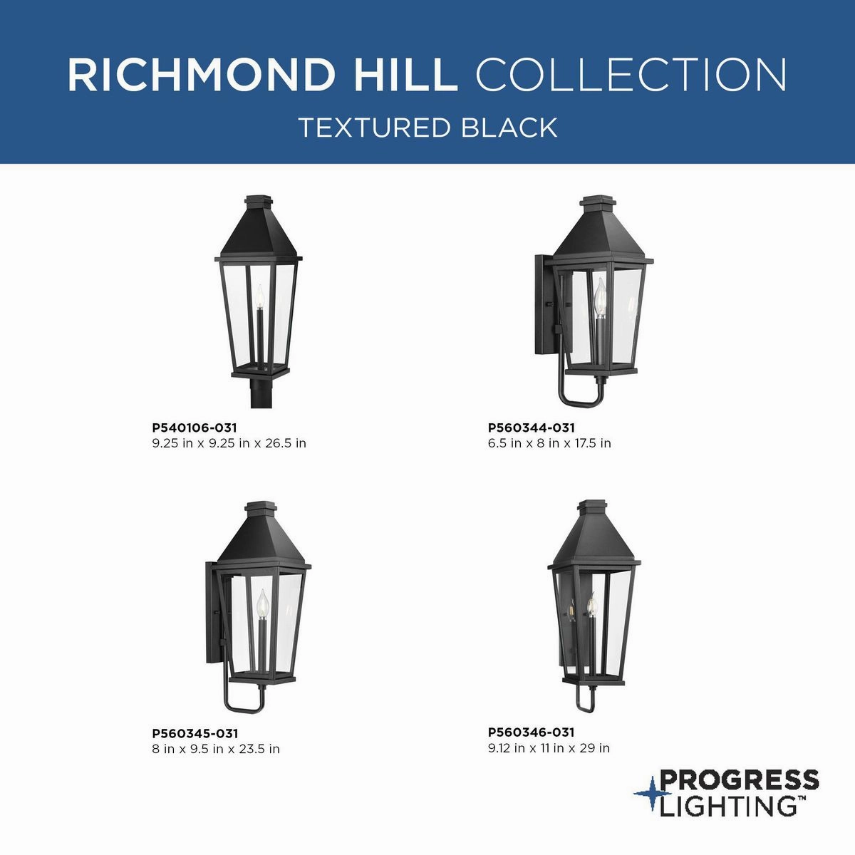Richmond Hill One Light Outdoor Wall Lantern Black