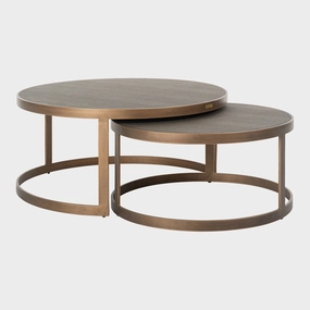 Ridgeville - Set Of 2 Coffee Tables In Shagreen Finishoutdoor coffee table for patio or lounge