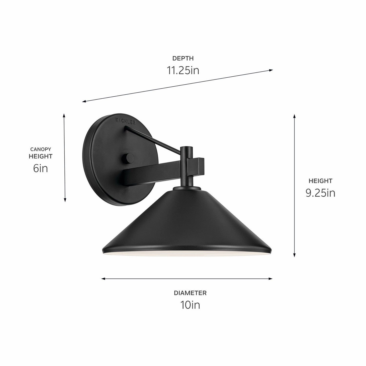 Ripley One Light Outdoor Wall Mount Black