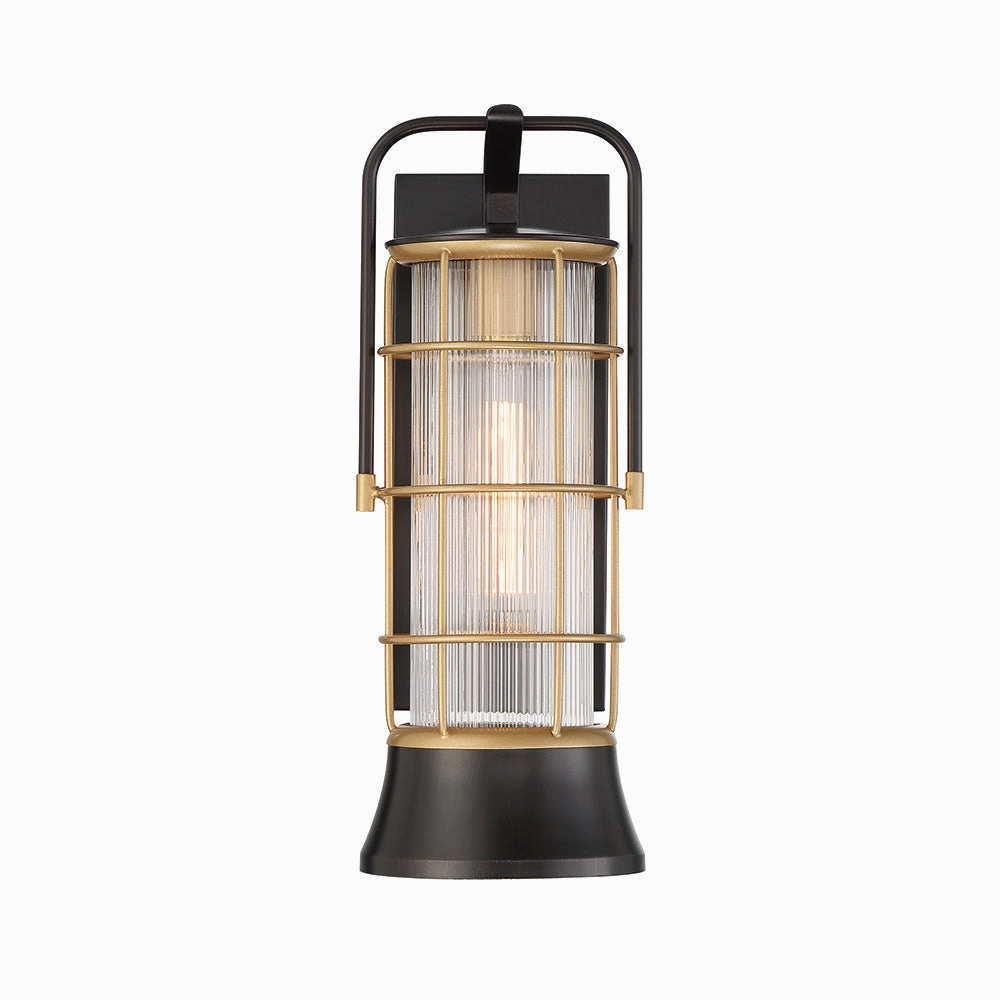 Rivamar One Light Lantern Gold-BlackOutdoor wall sconces with motion sensor