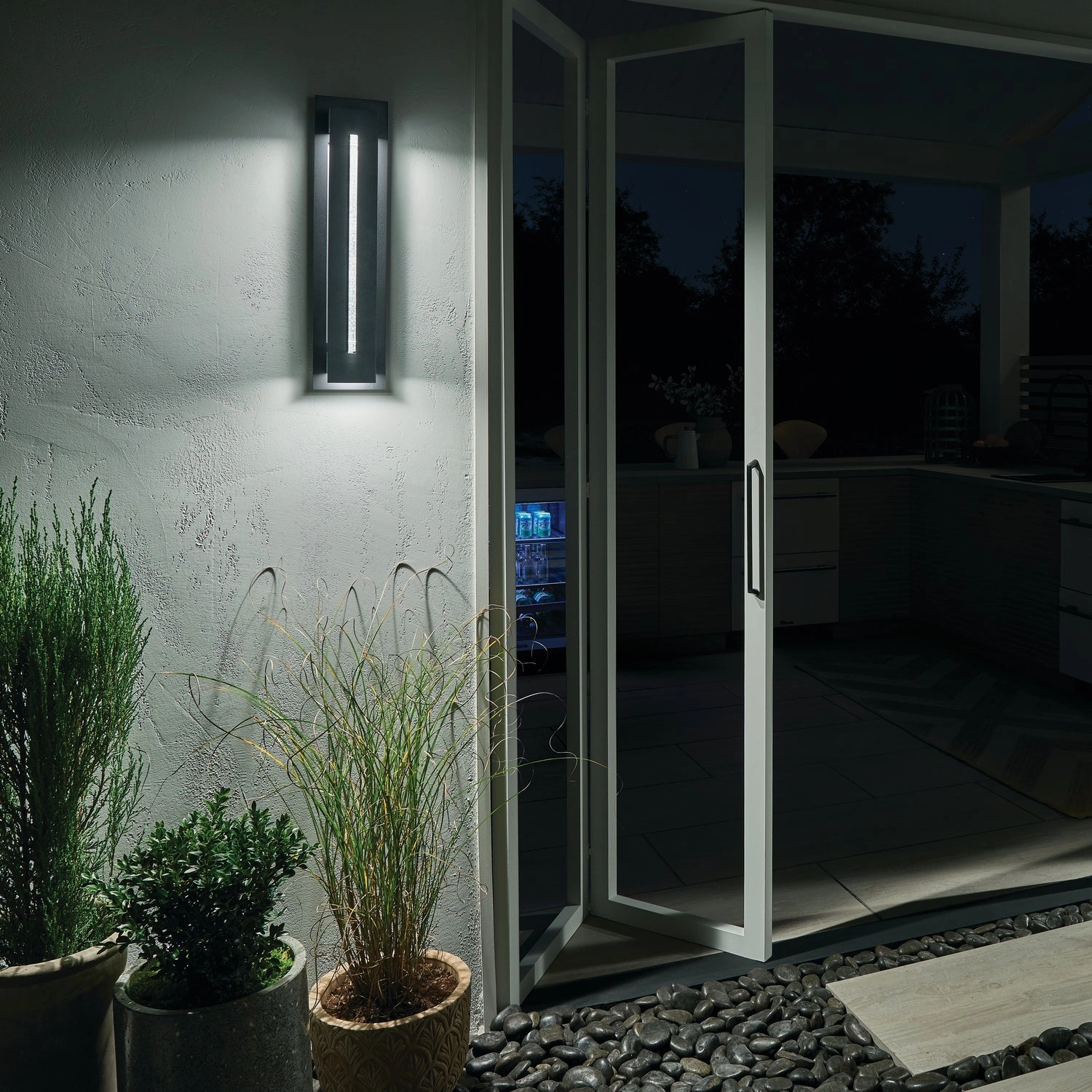 River Path LED Outdoor Wall Mount Textured Black