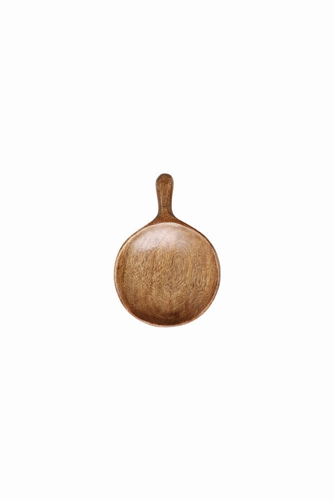 Round Natural Wood Carved Serving Dish