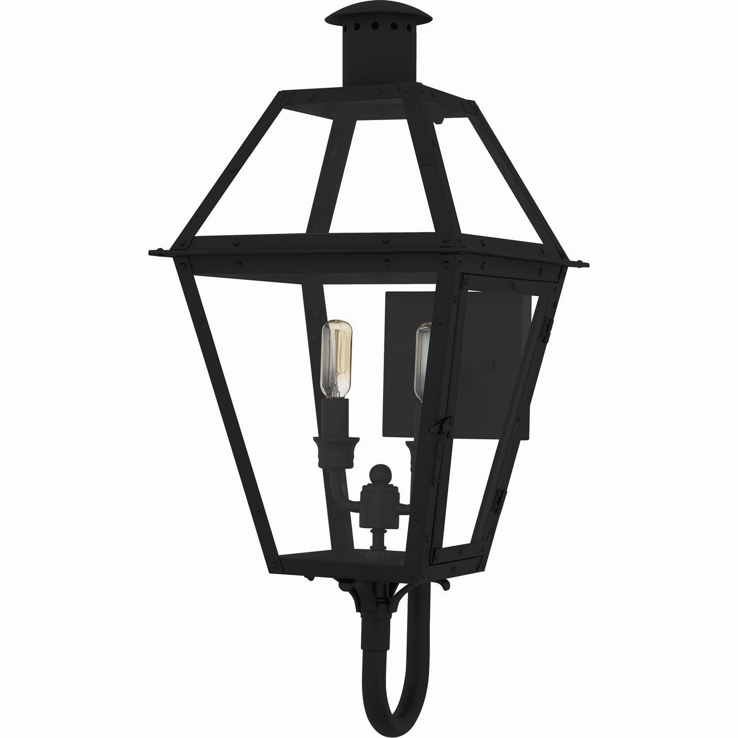 Rue De Royal Two Light Outdoor Wall Lantern Earth Black