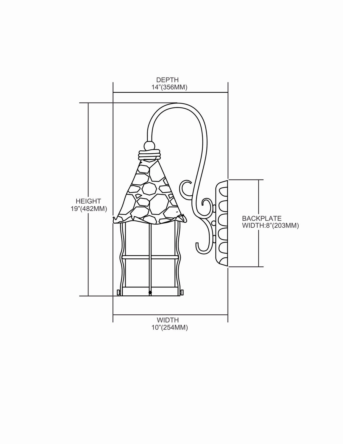 Rustica One Light Outdoor Wall Sconce Matte Black