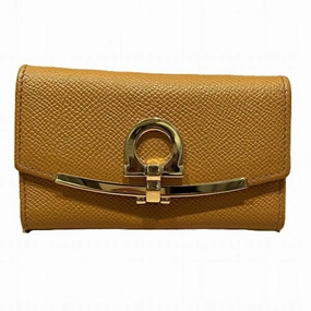 Salvatore Ferragamo Gold Leather Keycase (Pre-Owned) Limited Time Discount Limited Stock Alert