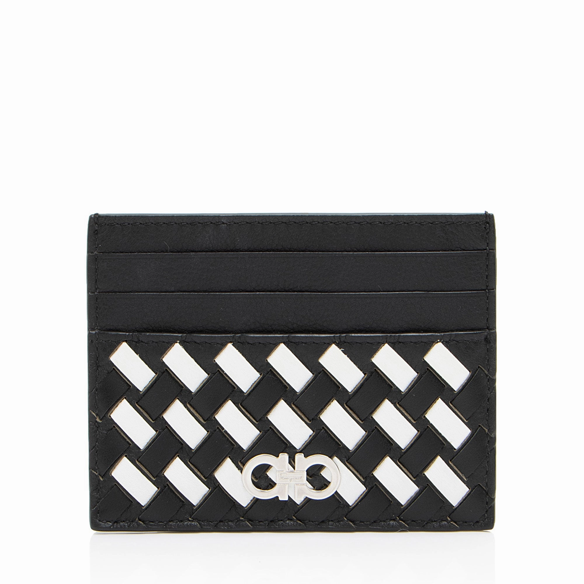 Salvatore Ferragamo Woven Pannello Leather Card Case Todays Mega Savings Biggest Savings Now