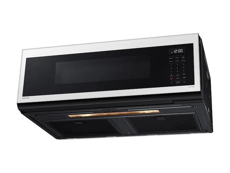 Samsung ME11CB751012 1.1 Cu. Ft. Bespoke Smart Slim Over-The-Range Microwave With 400 Cfm Hood Ventilation, Wi-Fi & Voice Control In White Glass