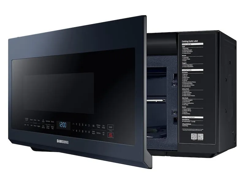 Samsung ME21A706BQN 2.1 Cu. Ft. Smart Bespoke Over-The-Range Microwave With Sensor Cooking In Fingerprint Resistant Navy Steel