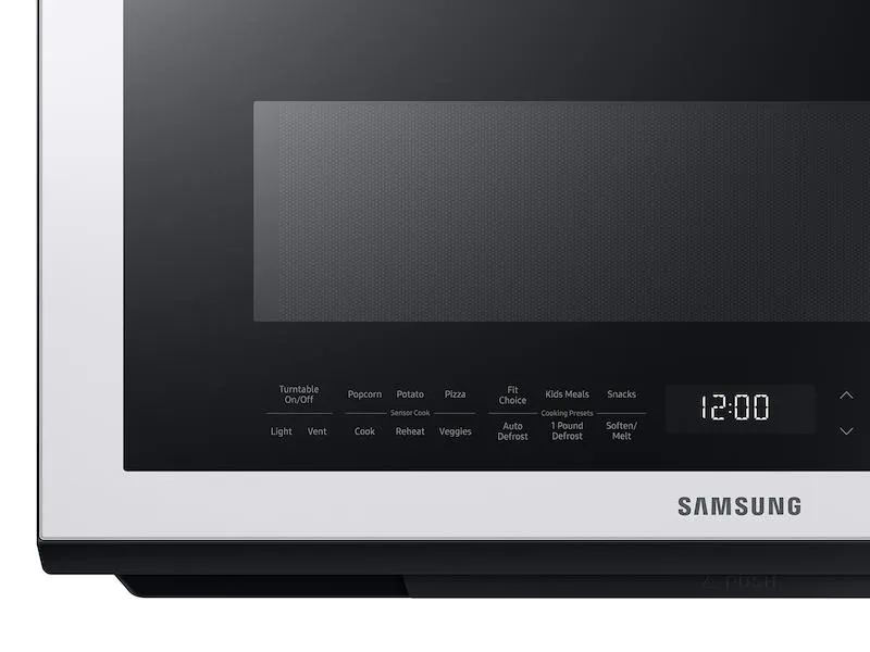 Samsung ME21B706B12 2.1 Cu. Ft. Bespoke Over-The-Range Microwave With Sensor Cooking In White Glass