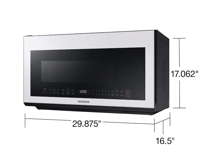 Samsung ME21B706B12 2.1 Cu. Ft. Bespoke Over-The-Range Microwave With Sensor Cooking In White Glass