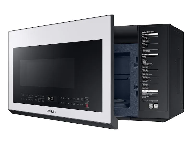 Samsung ME21B706B12 2.1 Cu. Ft. Bespoke Over-The-Range Microwave With Sensor Cooking In White Glass
