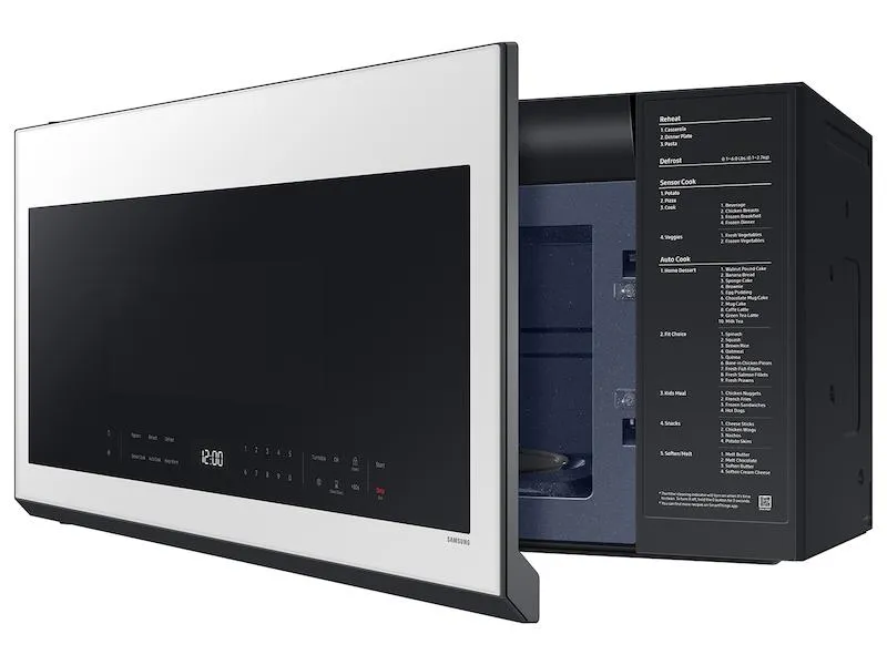 Samsung ME21DB630012 Bespoke 2.1 Cu. Ft. Over-The-Range Microwave With Wi-Fi In White Glass