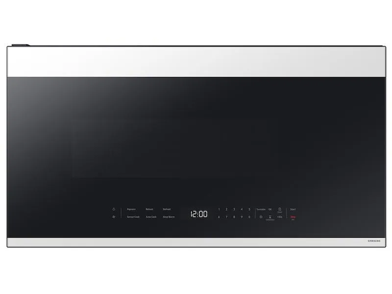 Samsung ME21DB650012 Bespoke 2.1 Cu. Ft. Over-The-Range Microwave With Edge To Edge Glass Display In White Glass