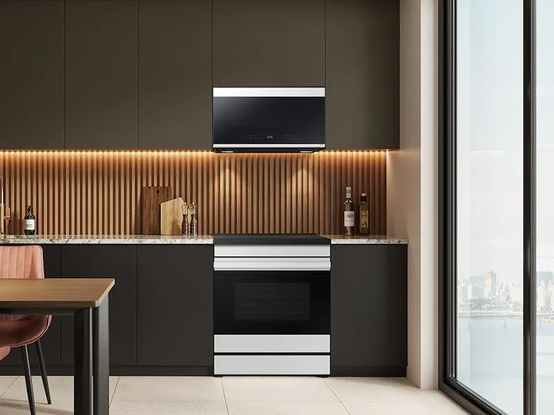 Samsung ME21DB650012 Bespoke 2.1 Cu. Ft. Over-The-Range Microwave With Edge To Edge Glass Display In White Glass