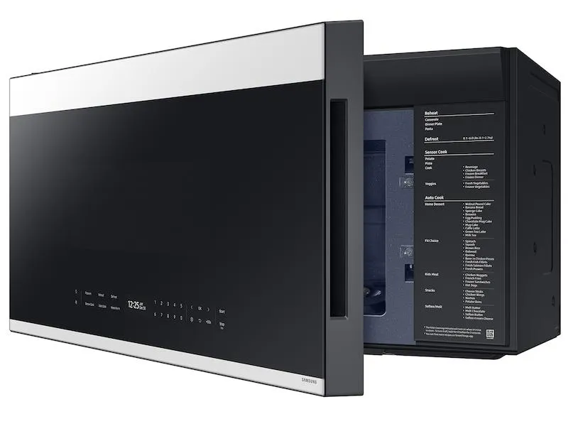Samsung ME21DB670012 Bespoke 2.1 Cu. Ft. Over-The-Range Microwave With Auto Dimming Glass Touch Controls In White Glass