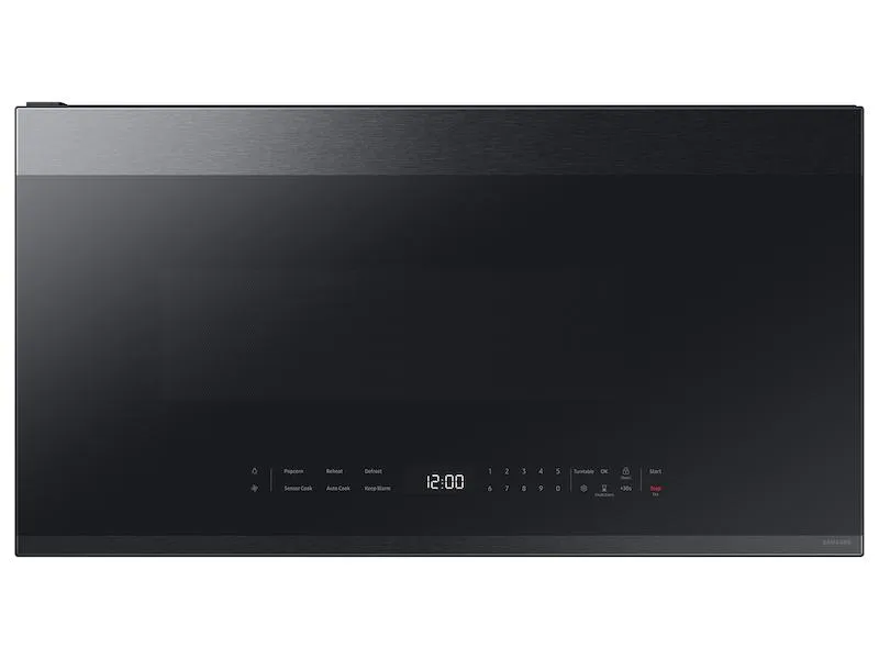 Samsung ME21DG6500MT Bespoke 2.1 Cu. Ft. Over-The-Range Microwave With Edge To Edge Glass Display In Matte Black Steel