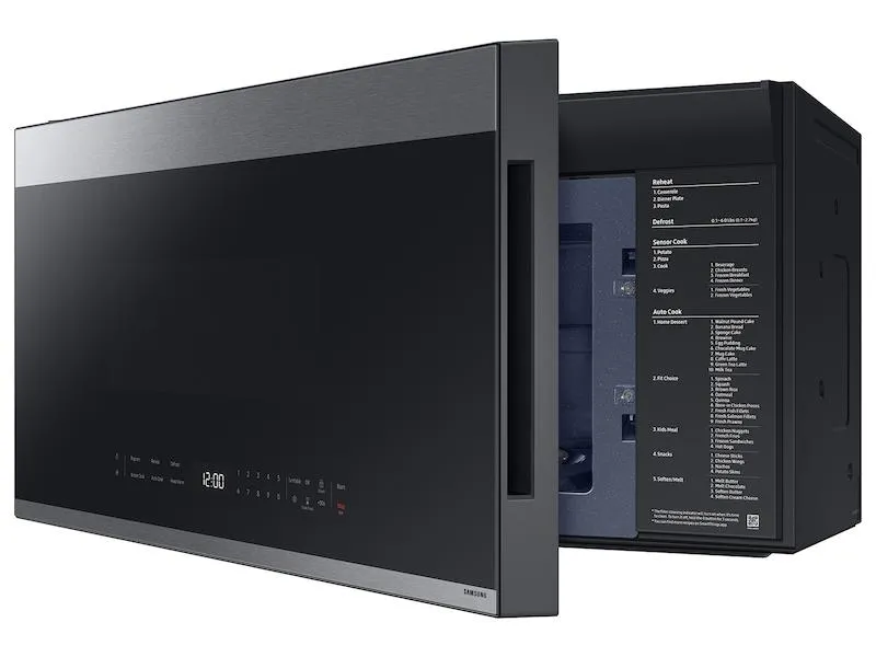 Samsung ME21DG6500SR Bespoke 2.1 Cu. Ft. Over-The-Range Microwave With Edge To Edge Glass Display In Fingerprint Resistant Stainless Steel