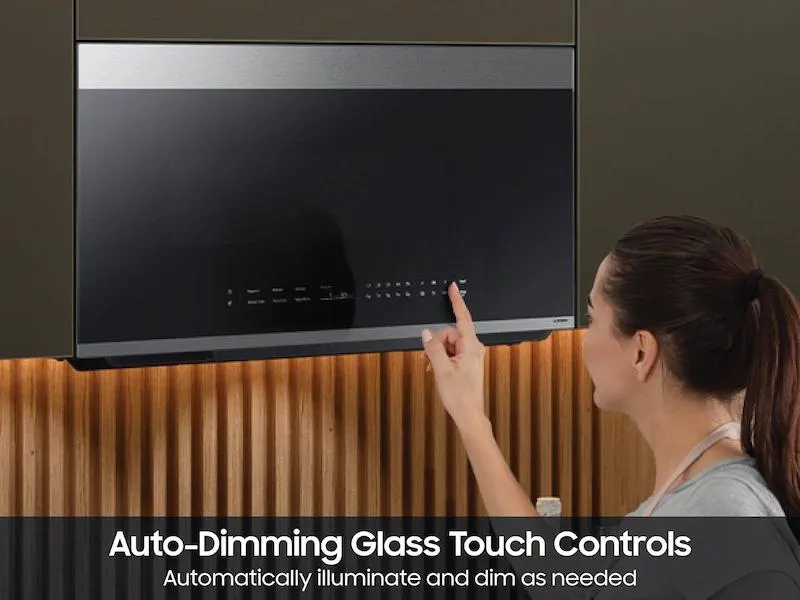 Samsung ME21DG6700SR Bespoke 2.1 Cu. Ft. Over-The-Range Microwave With Auto Dimming Glass Touch Controls In Fingerprint Resistant Stainless Steel