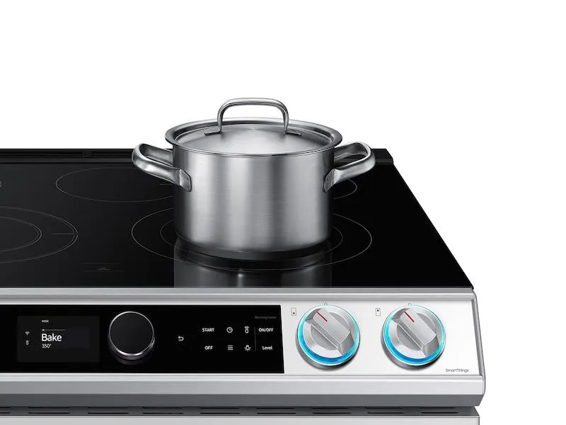 Samsung NE63BB871112 Bespoke Smart Slide-In Electric Range 6.3 Cu. Ft. With Smart Dial & Air Fry In White Glass