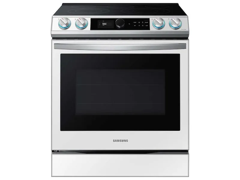 Samsung NE63BB871112 Bespoke Smart Slide-In Electric Range 6.3 Cu. Ft. With Smart Dial & Air Fry In White Glass