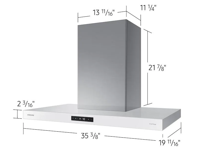 Samsung NK36CB700W12 36" Bespoke Smart Wall Mount Hood With Lcd Display In Clean White